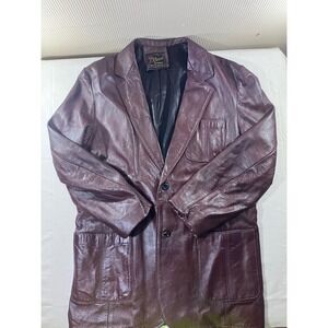 Reed Sportswear Men's Brown Size Large Leather Blazer Jacket